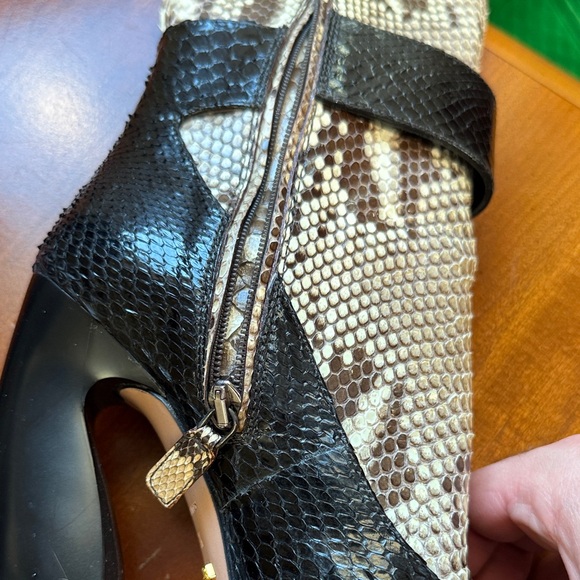 Prada Snakeskin Pattern Knee-High Boots - Picture 7 of 8